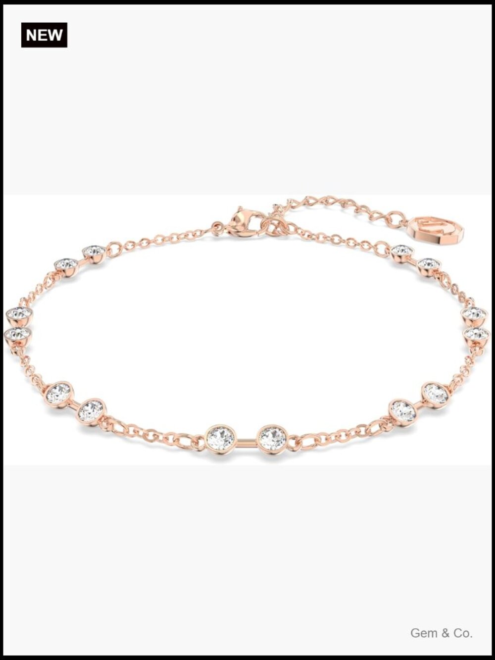 Swarovski Remix Strand Bracelet Rose Gold Lobster Clasp Crystal